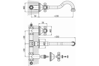 Смеситель для раковины Rav Slezak Morava retro MK431SM Бронза